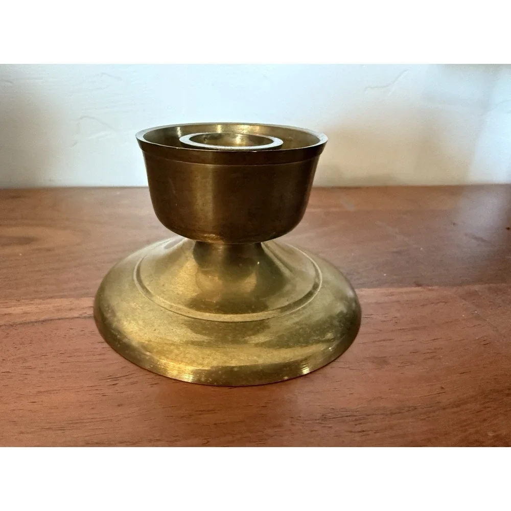 Vintage Solid Brass Candlestick Candle Holder 2